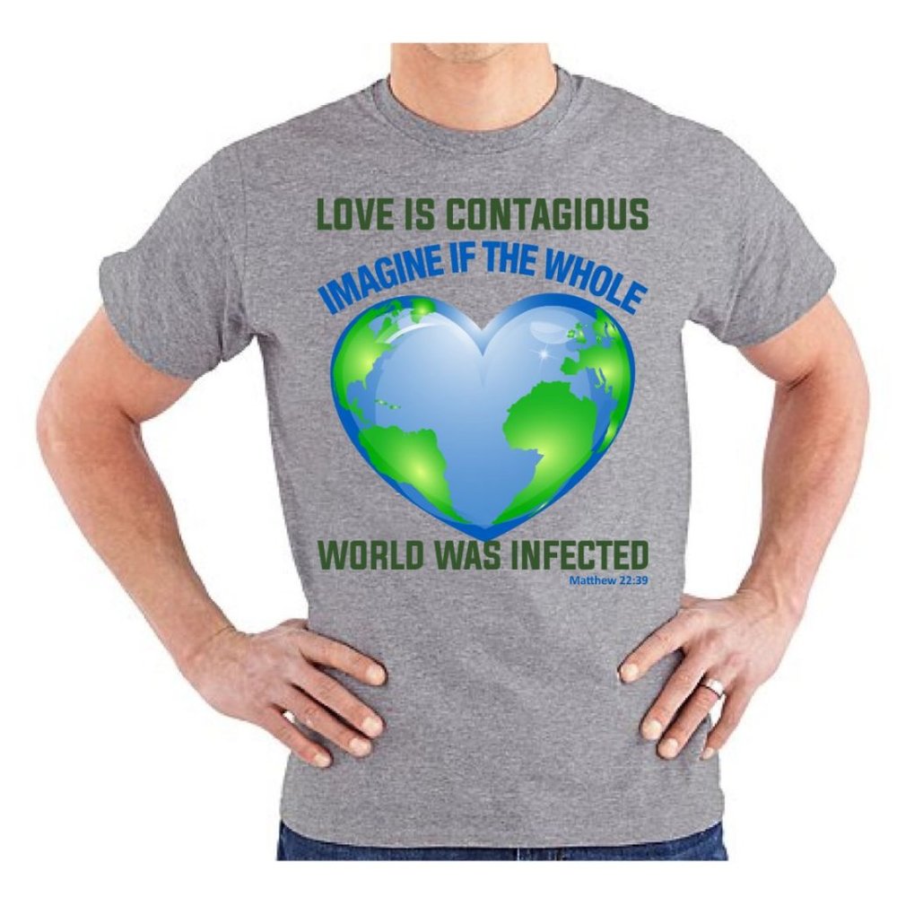 Love Contagious Grey Short Sleeve Cotton T-Shirt
